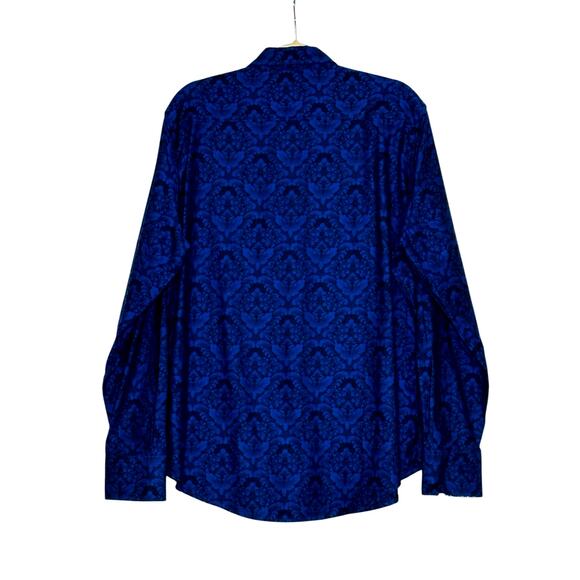 Robert Graham  Blue Black Floral Paisley Classic Fit Shirt size Large - Picture 2 of 11